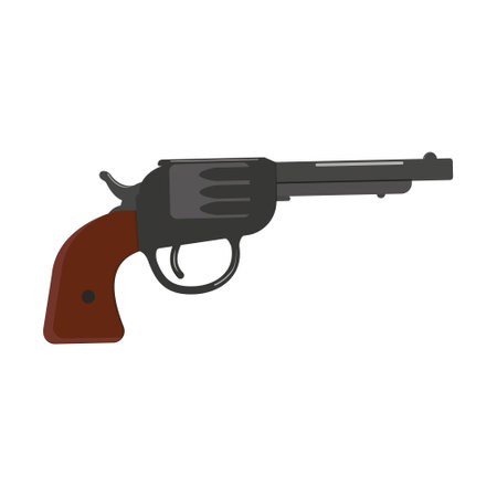 isolated revolver, color isolated vector illustration on a white background.のイラスト素材
