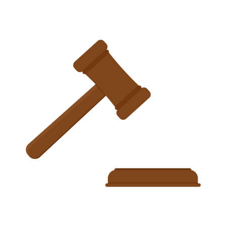 Hammer for auction and trial, color vector isolated illustration.のイラスト素材