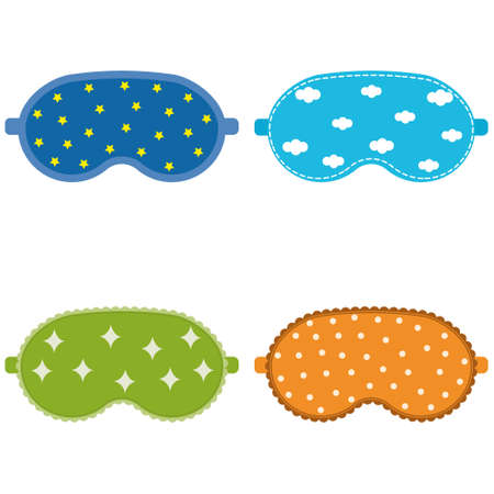 Set of sleep mask, color isolated vector illustrationのイラスト素材