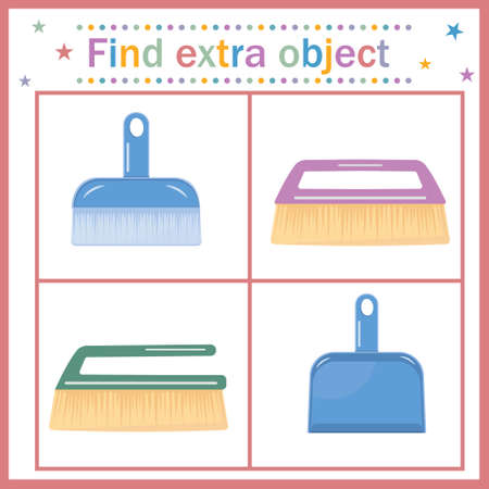 childrens task puzzle find an extra object, color vector illustrationのイラスト素材