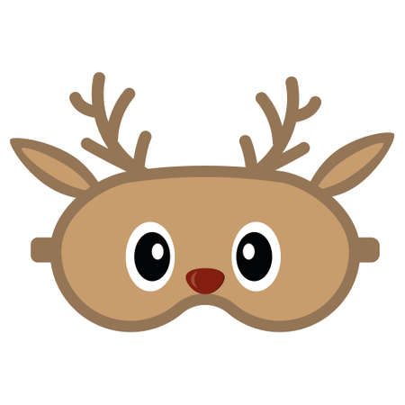 sleep mask with cute deer face, isolated vector illustration.のイラスト素材