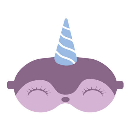 sleeping mask with cute animal faces, isolated vector illustration.のイラスト素材