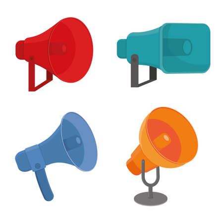 loudspeaker isolated vector color illustration in cartoon style.のイラスト素材