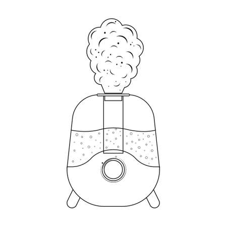 humidifier, black contour isolated illustration on a white background.のイラスト素材