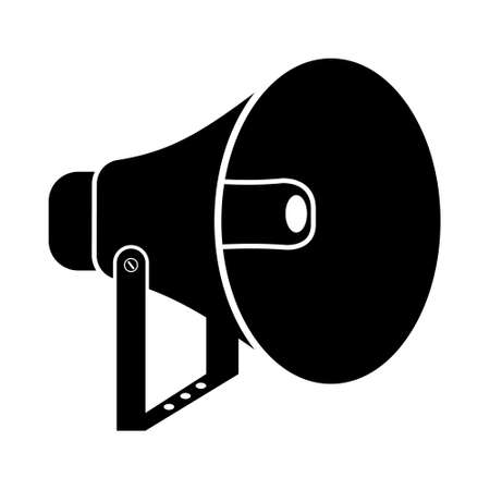 loudspeaker, black stencil vector illustration icon.のイラスト素材