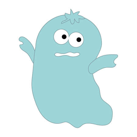 Cute ghost characters, color vector illustration for the Halloween holiday.のイラスト素材