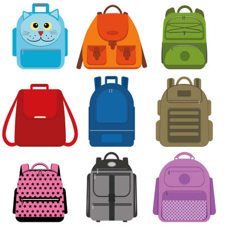 backpack bag isolated vector illustration on a white background.のイラスト素材