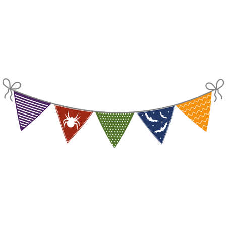 festive garland banner for Halloween, color isolated vector illustration.のイラスト素材