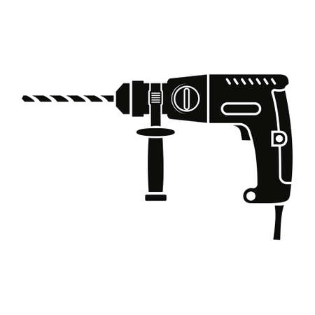 a set of construction tools puncher, black icon stencil.のイラスト素材