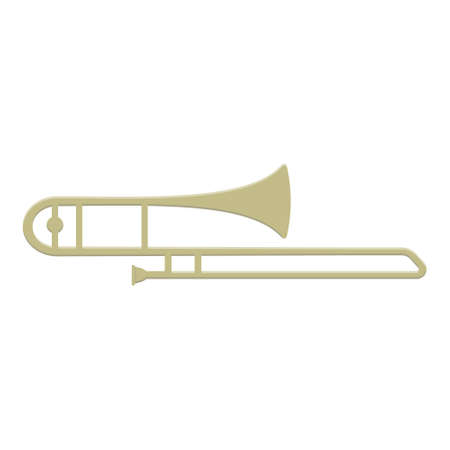 musical wind instruments trombone, color isolated vector illustration.のイラスト素材