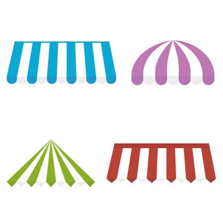 canopy design illustration set, color isolated illustration on white background.のイラスト素材