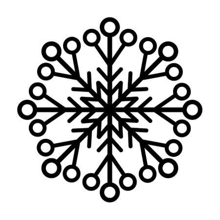 Snowflake Christmas Black Template Stencil, Isolated vector illustration.のイラスト素材