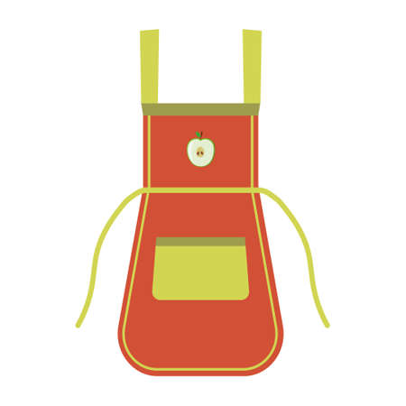 kitchen apron, color vector illustration isolated on a white backgroundのイラスト素材