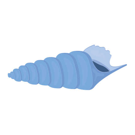 Color isolated seashell, isolated vector illustration in cartoon style.