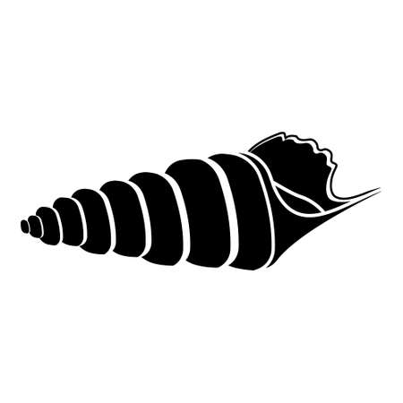 Insulated seashell. Vector illustration black icon.のイラスト素材