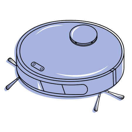 Robot vacuum cleaner for cleaning the room, color vector isolated illustrationのイラスト素材