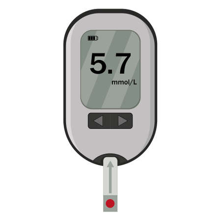 Glucose meter, A device for measuring blood sugar, color vector isolated illustrationのイラスト素材