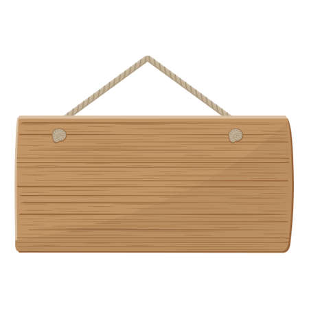Wooden plaque made of boards. Empty wooden billboard, color vector illustrationのイラスト素材
