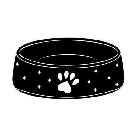Bowl for dry food and water for dogs and cats, icon, Vector isolated illustrationのイラスト素材