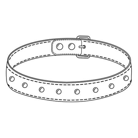 A collar for cats and dogs with a pendant. Vector isolated doodle-style illustration, black lineのイラスト素材