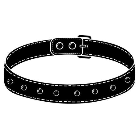 A collar for cats and dogs with a pendant. Vector isolated illustration of a black iconのイラスト素材