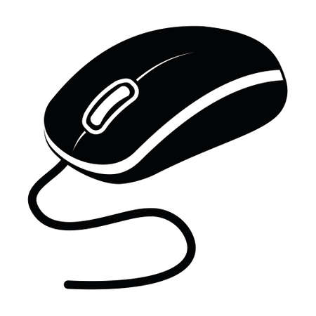 gaming computer mouse, isolated vector illustration icon stencilのイラスト素材