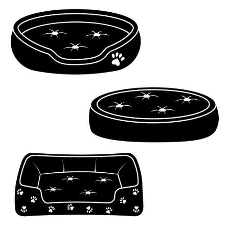 Bed for dogs and cats, isolated vector illustration iconのイラスト素材