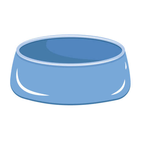 A bowl for dry food for dogs and cats. Vector illustration in a flat style, isolated on a white background.のイラスト素材