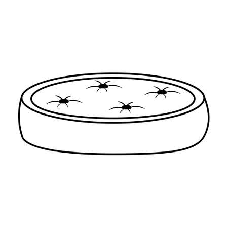Bed for dogs and cats, isolated vector illustration contour doodleのイラスト素材