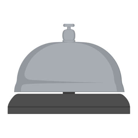 Hotel desk bell, service bell, bell icon at the reception. Flat vector illustration.のイラスト素材