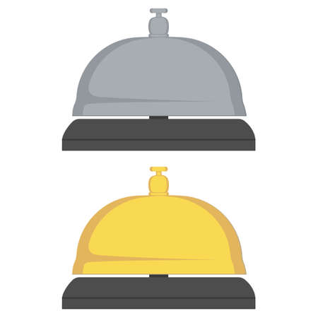 Hotel desk bell, service bell, bell icon at the reception. Flat vector illustration.のイラスト素材