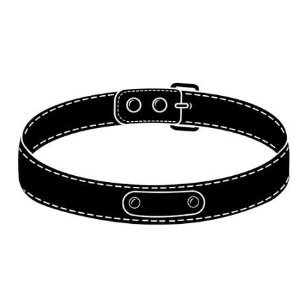 A collar for cats and dogs with a pendant. Vector isolated illustration of a black iconのイラスト素材