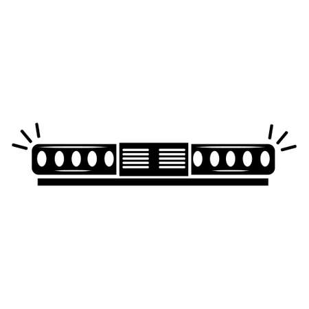 A set of police flashing lights, vector. The icon is black, the sirens of ambulances. emergency badges.のイラスト素材