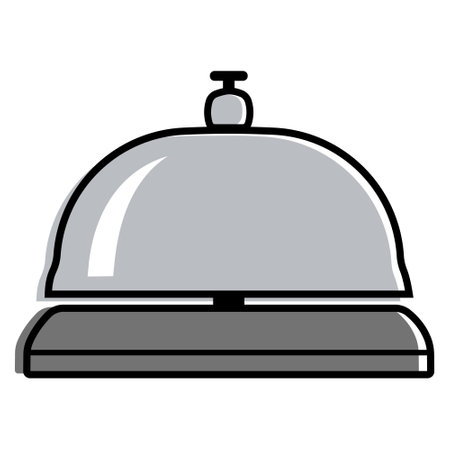 Hotel desk bell, service bell, bell icon at the reception. flat vector illustrationのイラスト素材