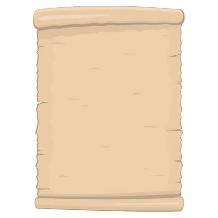 Parchment old paper sheet vector illustration isolated on white background.のイラスト素材