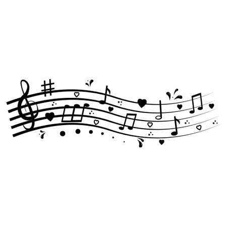 Musical notes, vector isolated illustrationのイラスト素材