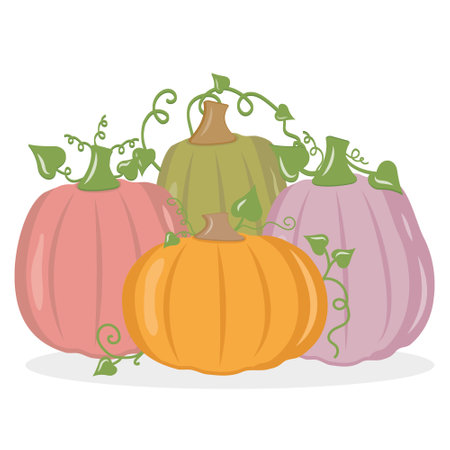 Autumn vegetable pumpkin, color vector isolated illustration iconのイラスト素材