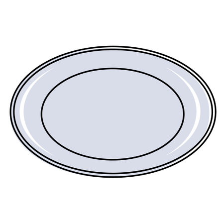 Color plate with contour isolated vector illustration in flat styleのイラスト素材