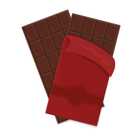 Large chocolate bar in a package, color isolated vector illustration in cartoon style.のイラスト素材