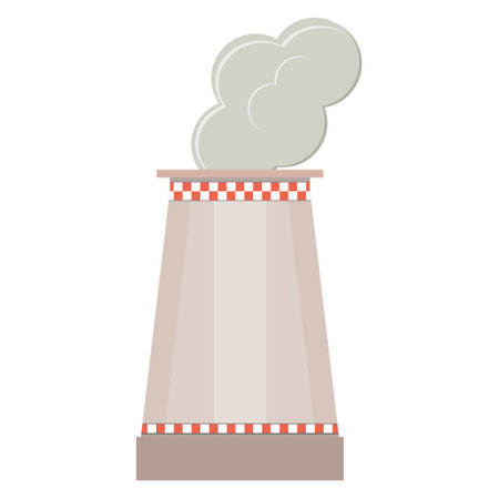 Industrial industrial chimney, flue pipes with toxic air, vector isolated illustrationのイラスト素材