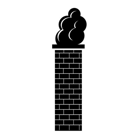 Production chimney, icon, stencil, isolated vector illustrationのイラスト素材