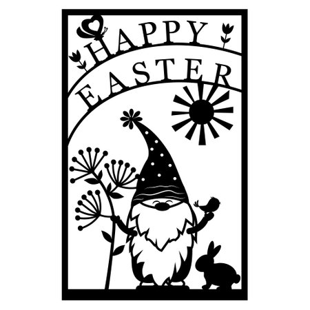 Greeting card template with Easter bunny, papercut style paper cutting, vector illustrationのイラスト素材