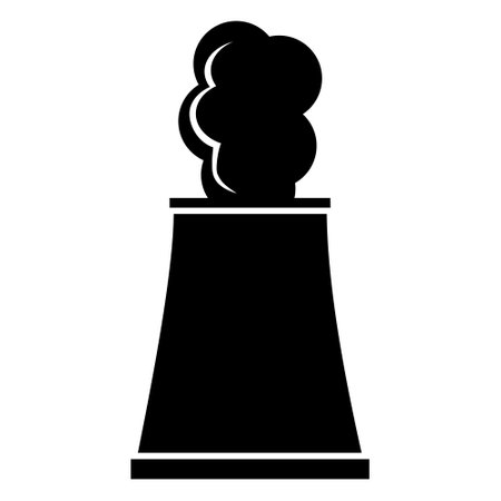 Production chimney, icon, stencil, isolated vector illustrationのイラスト素材