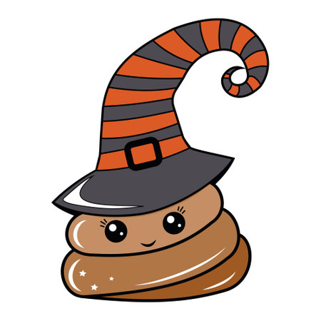 Cute Character - poop holiday Hello, kawaii. Vector isolated illustration in cartoon style. The concept of the poop characterのイラスト素材