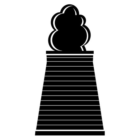 Production chimney, icon, stencil, isolated vector illustrationのイラスト素材