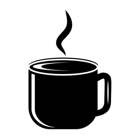 Coffee cup icon. Flat cup icon. The icon of the cup contour.のイラスト素材