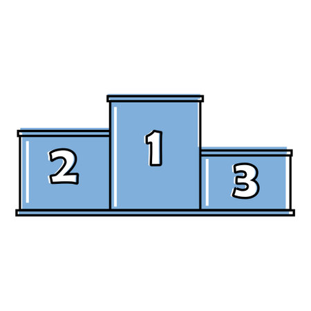 Podium for winners for awarding athletes, close-up, isolated on a white background, vector color illustration, designのイラスト素材