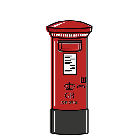 London red mail box vector illustration isolated on white backgroundのイラスト素材