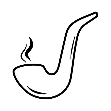 vector of the icon of the mens leisure line with a smoking pipe. mens signboard for relaxing with a smoking pipe. isolated contour symbol black illustration stencilのイラスト素材