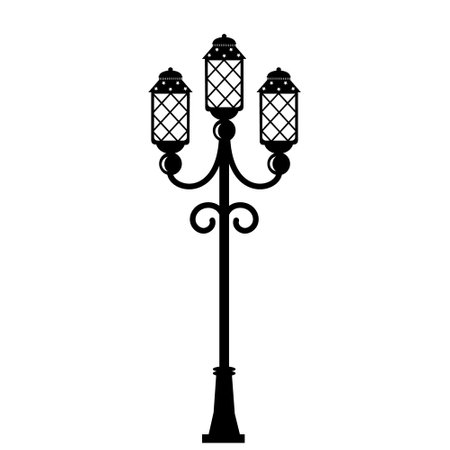 Street lamp set. Street lights retro.のイラスト素材